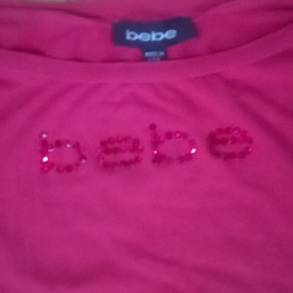 GUC bebe logo rhinestone top. Red Large - Picture 7 of 7